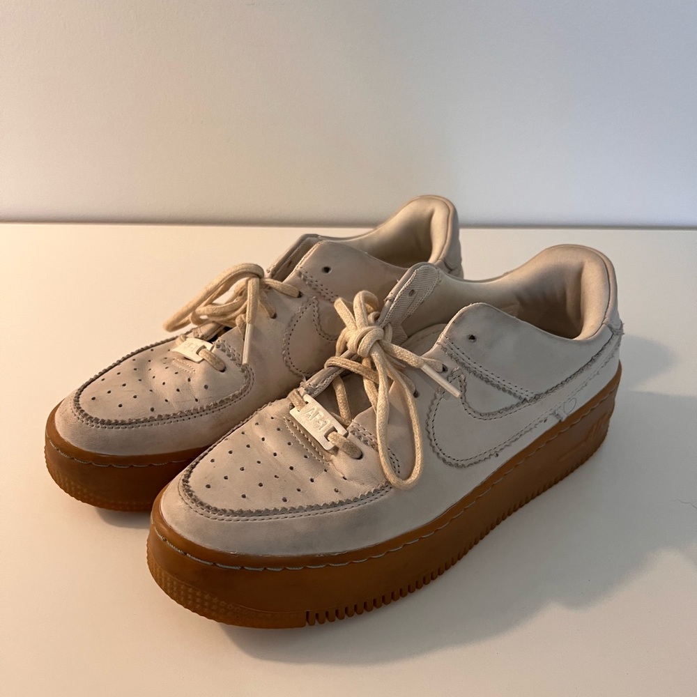Women's Cream Sneakers with Brown Sole